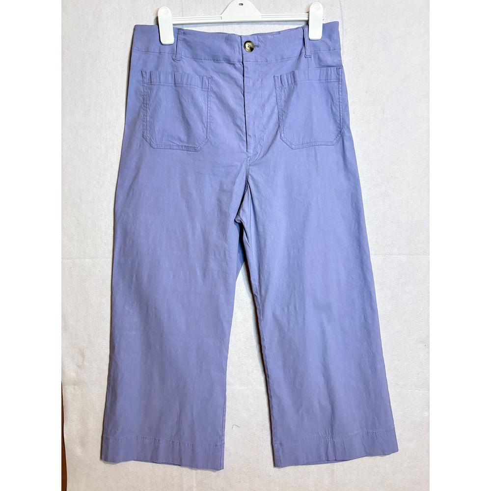 Maeve The Colette Crop Wide Leg Pants Lavande Purple High Rise Size 34 NEW
